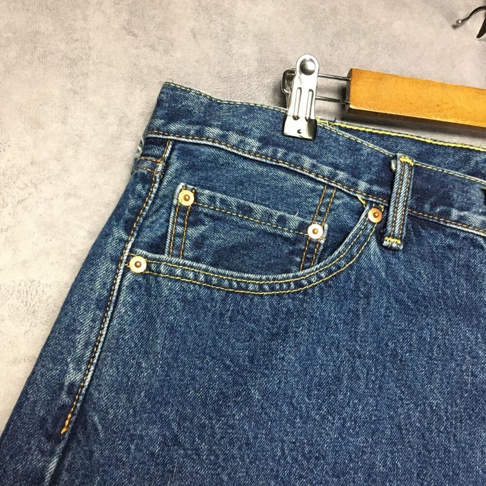 Levis Mens 505 Regular‎ Fit Blue Jeans size 38x28 Cotton Denim Pants Zipper Fly - Picture 14 of 16